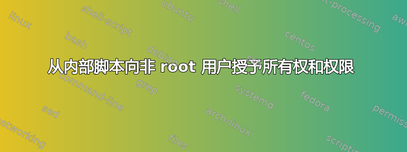 从内部脚本向非 root 用户授予所有权和权限