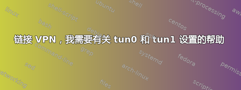 链接 VPN，我需要有关 tun0 和 tun1 设置的帮助