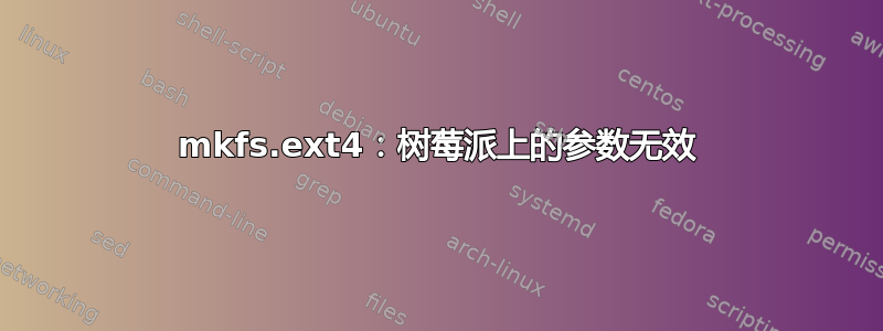 mkfs.ext4：树莓派上的参数无效