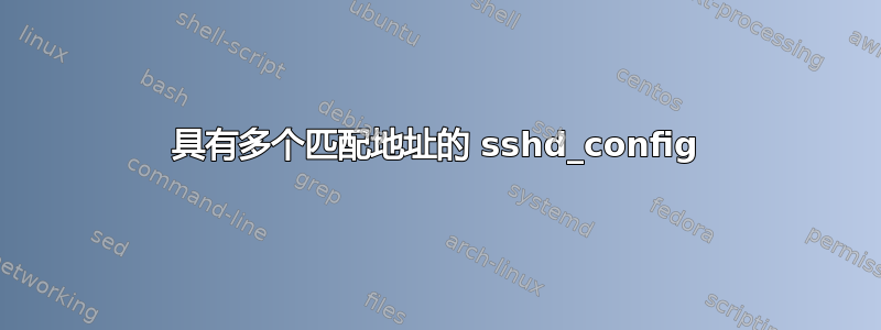 具有多个匹配地址的 sshd_config