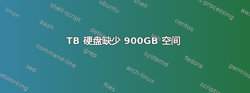 1TB 硬盘缺少 900GB 空间