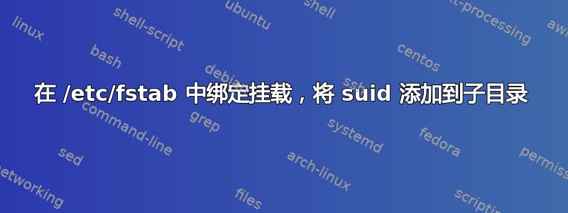 在 /etc/fstab 中绑定挂载，将 suid 添加到子目录