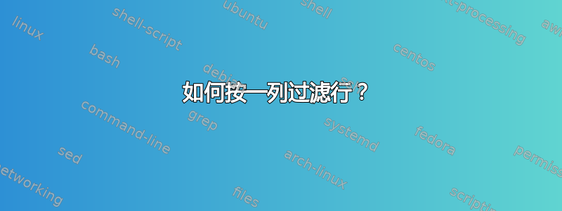 如何按一列过滤行？