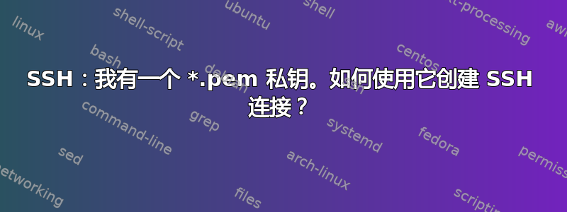 SSH：我有一个 *.pem 私钥。如何使用它创建 SSH 连接？