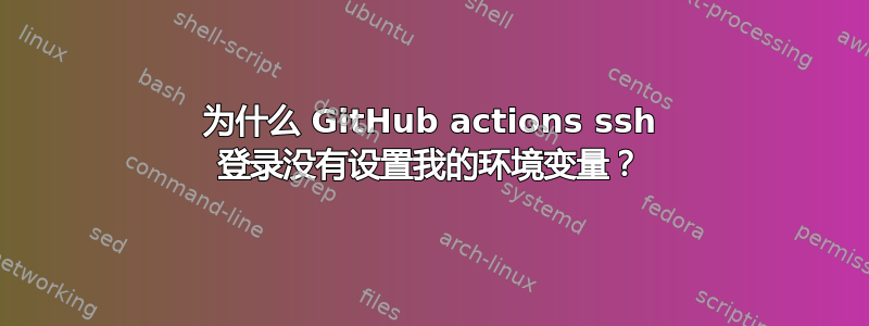 为什么 GitHub actions ssh 登录没有设置我的环境变量？