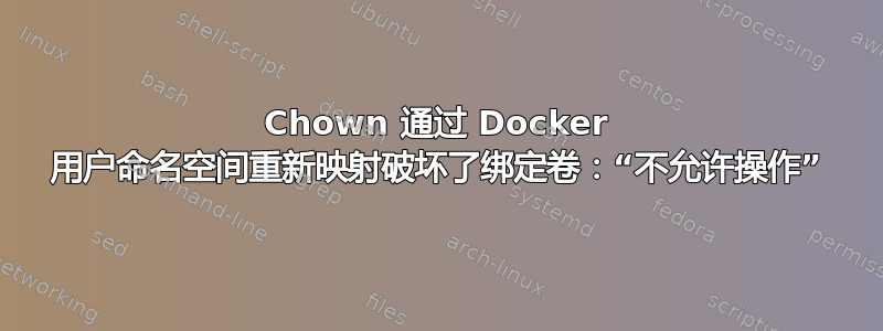 Chown 通过 Docker 用户命名空间重新映射破坏了绑定卷：“不允许操作”