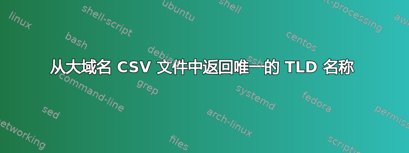 从大域名 CSV 文件中返回唯一的 TLD 名称