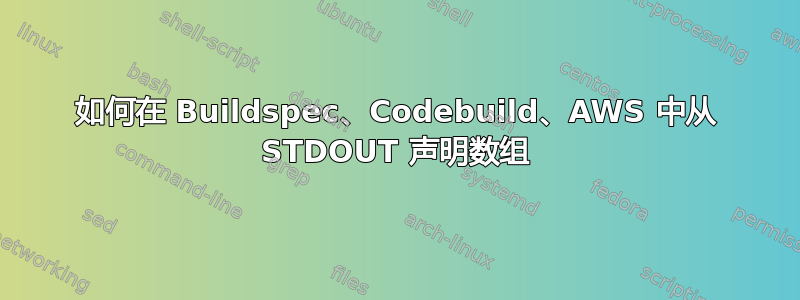 如何在 Buildspec、Codebuild、AWS 中从 STDOUT 声明数组