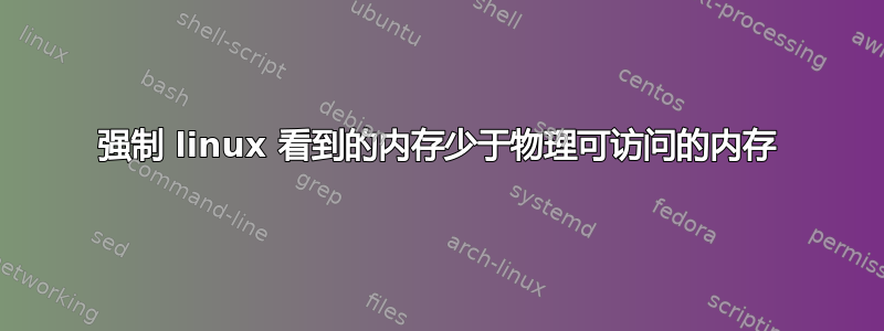 强制 linux 看到的内存少于物理可访问的内存