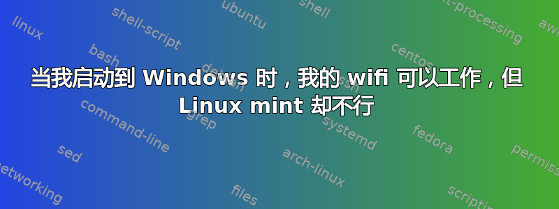 当我启动到 Windows 时，我的 wifi 可以工作，但 Linux mint 却不行