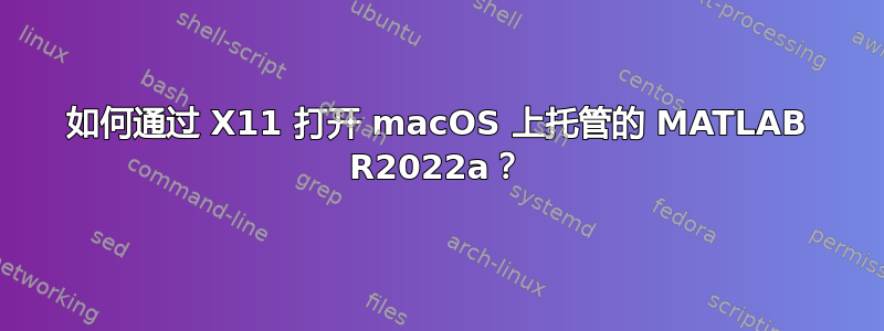 如何通过 X11 打开 macOS 上托管的 MATLAB R2022a？