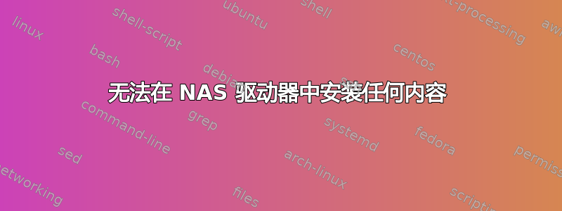 无法在 NAS 驱动器中安装任何内容