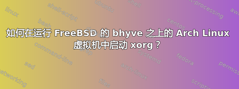 如何在运行 FreeBSD 的 bhyve 之上的 Arch Linux 虚拟机中启动 xorg？