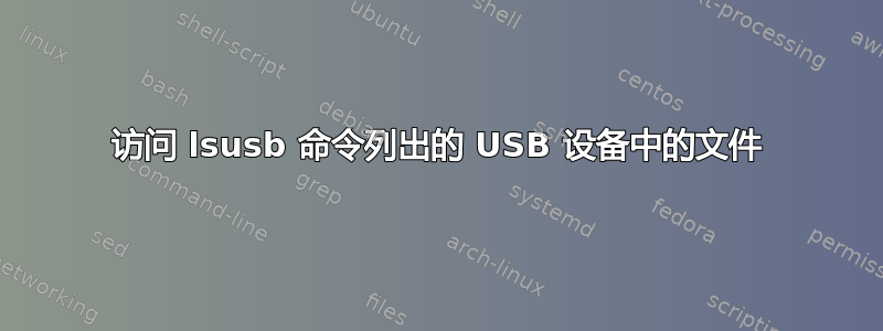 访问 lsusb 命令列出的 USB 设备中的文件