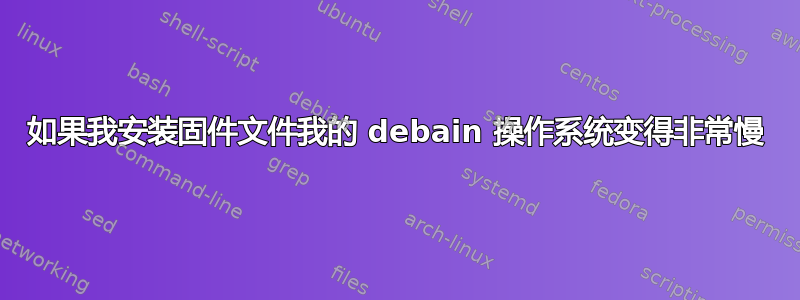 如果我安装固件文件我的 debain 操作系统变得非常慢