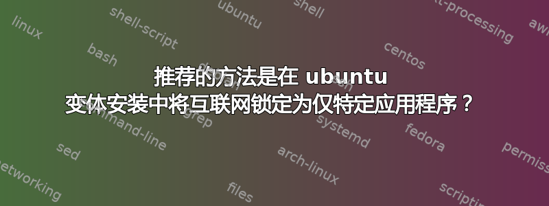 推荐的方法是在 ubuntu 变体安装中将互联网锁定为仅特定应用程序？