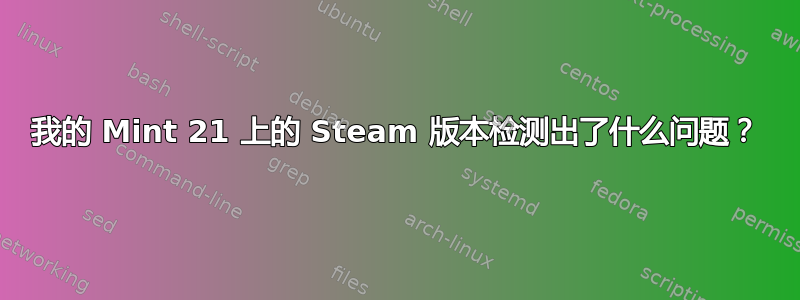 我的 Mint 21 上的 Steam 版本检测出了什么问题？