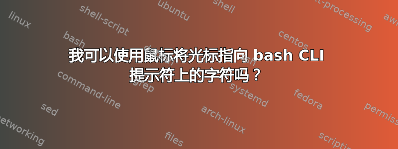 我可以使用鼠标将光标指向 bash CLI 提示符上的字符吗？