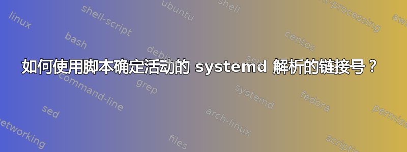 如何使用脚本确定活动的 systemd 解析的链接号？