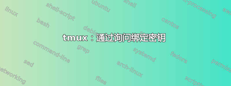 tmux：通过询问绑定密钥