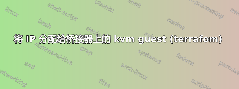 将 IP 分配给桥接器上的 kvm guest (terrafom)