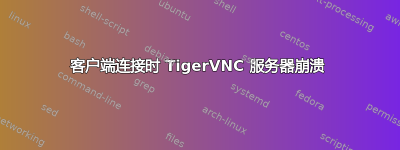 客户端连接时 TigerVNC 服务器崩溃