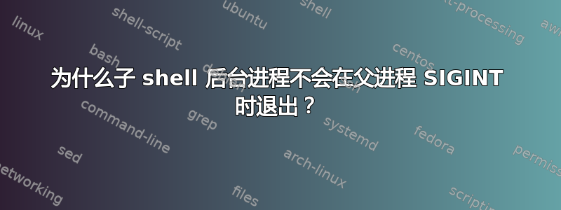 为什么子 shell 后台进程不会在父进程 SIGINT 时退出？