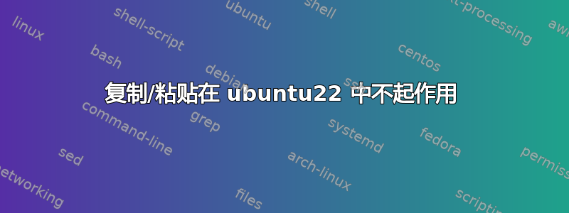 复制/粘贴在 ubuntu22 中不起作用