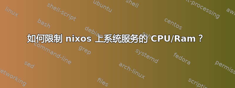 如何限制 nixos 上系统服务的 CPU/Ram？