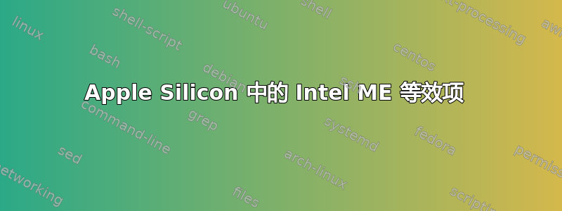 Apple Silicon 中的 Intel ME 等效项 