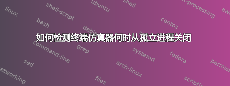 如何检测终端仿真器何时从孤立进程关闭