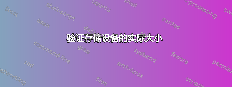 验证存储设备的实际大小