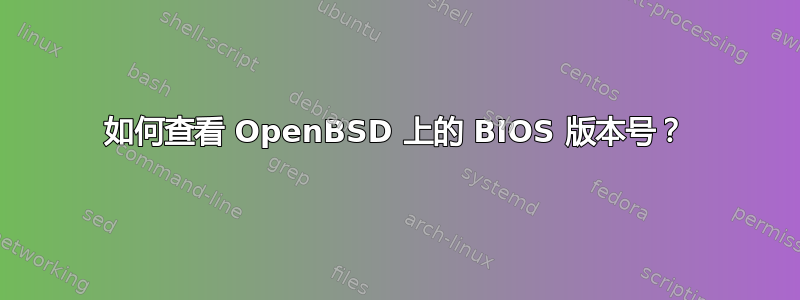 如何查看 OpenBSD 上的 BIOS 版本号？