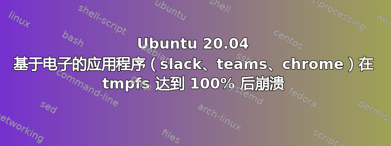 Ubuntu 20.04 基于电子的应用程序（slack、teams、chrome）在 tmpfs 达到 100% 后崩溃