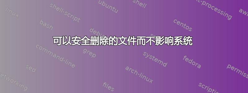 可以安全删除的文件而不影响系统