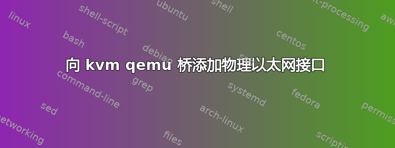 向 kvm qemu 桥添加物理以太网接口