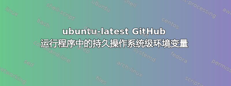 ubuntu-latest GitHub 运行程序中的持久操作系统级环境变量