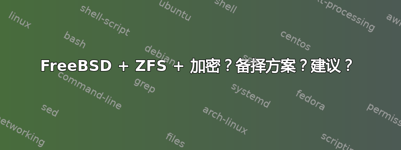 FreeBSD + ZFS + 加密？备择方案？建议？