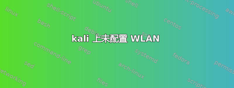 kali 上未配置 WLAN