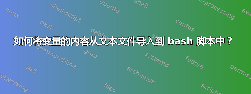 如何将变量的内容从文本文件导入到 bash 脚本中？