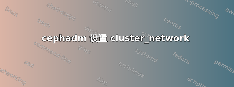 cephadm 设置 cluster_network