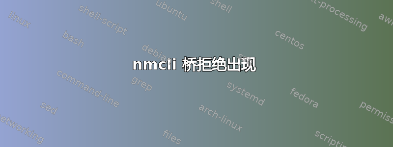 nmcli 桥拒绝出现