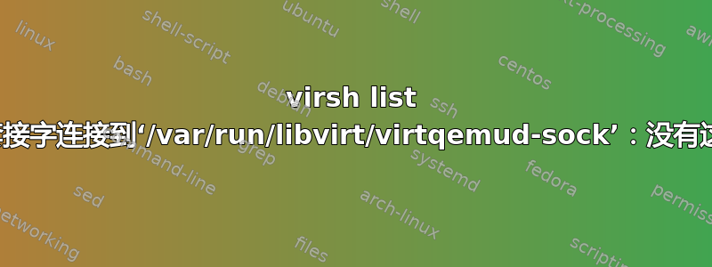 virsh list 抛出错误“无法将套接字连接到‘/var/run/libvirt/virtqemud-sock’：没有这样的文件或目录”