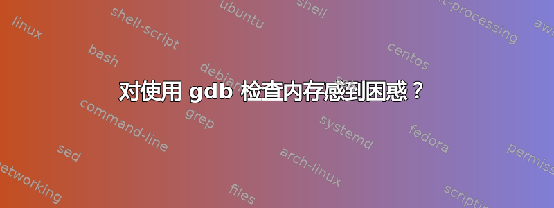 对使用 gdb 检查内存感到困惑？