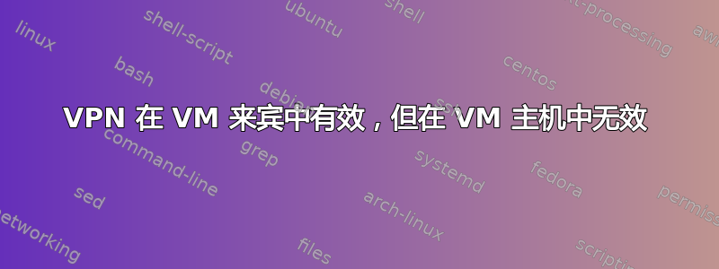 VPN 在 VM 来宾中有效，但在 VM 主机中无效