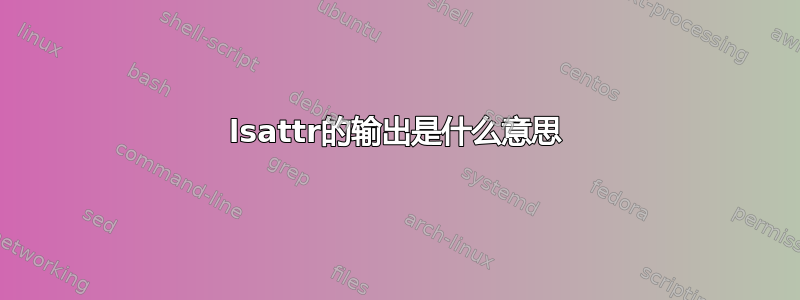 lsattr的输出是什么意思