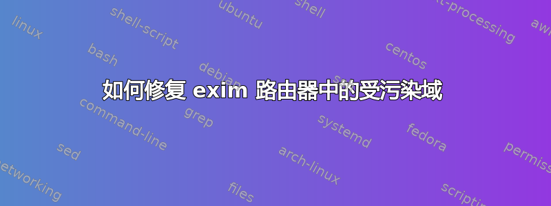 如何修复 exim 路由器中的受污染域