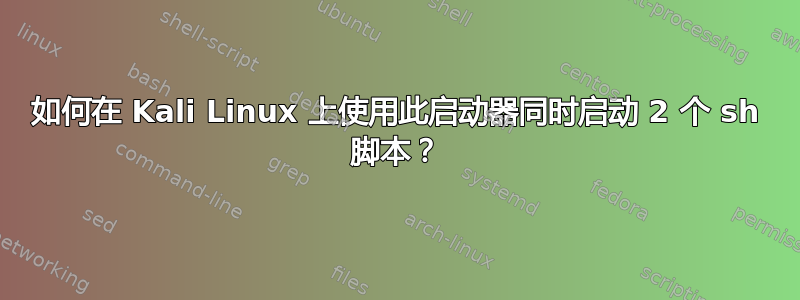 如何在 Kali Linux 上使用此启动器同时启动 2 个 sh 脚本？