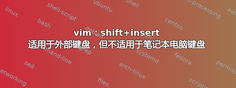 vim：shift+insert 适用于外部键盘，但不适用于笔记本电脑键盘