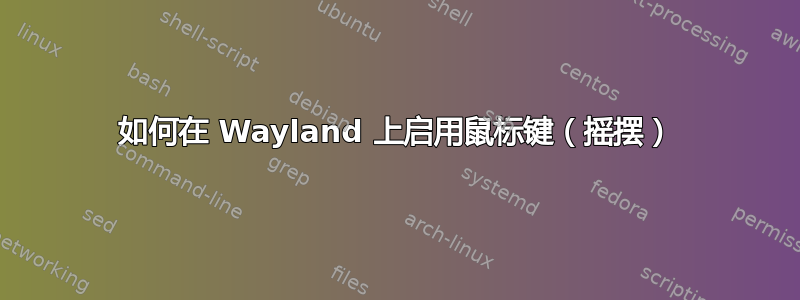 如何在 Wayland 上启用鼠标键（摇摆）